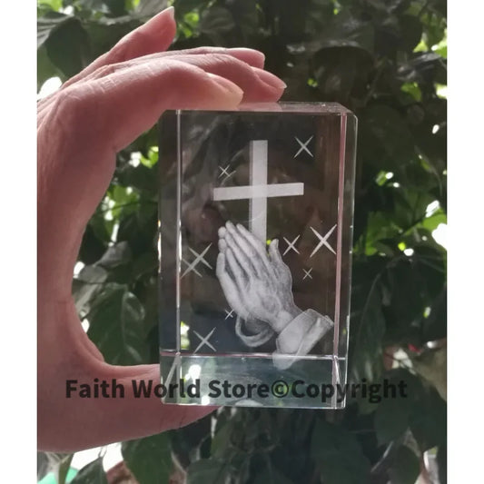 Christianity Catholicism BEST Christmas gift Religious efficacious Pray HOME family Safety Talisman 3D Crystal THE CROSS statue