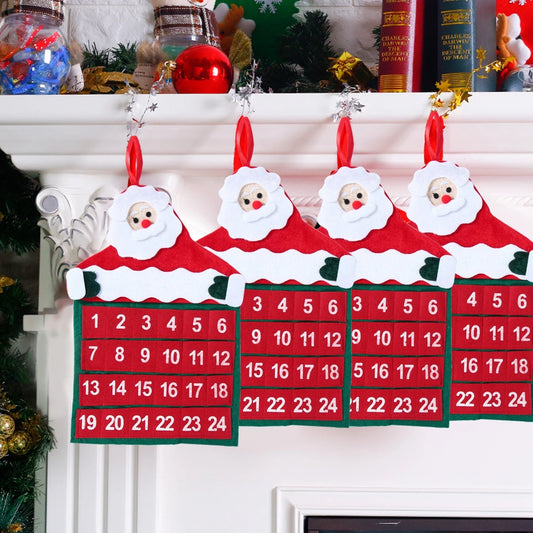 Christmas Felt Calendar Advent Santa Claus Snowman Xmas Ornaments Merry Christmas Decoration 2024 Navidad Happy New Year 2025