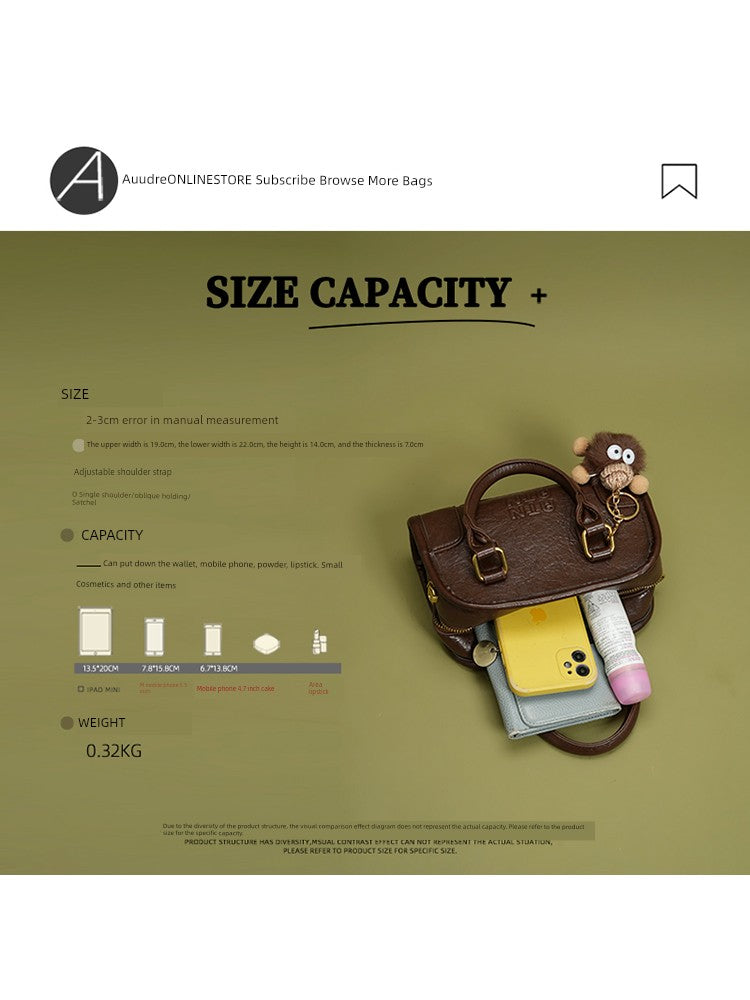 Auudre Retro Textured Handbags Women 2025 New Arrival Spring and Summer All-Match Crossbody Bag Classy Work Clothing Small Carrying Bag