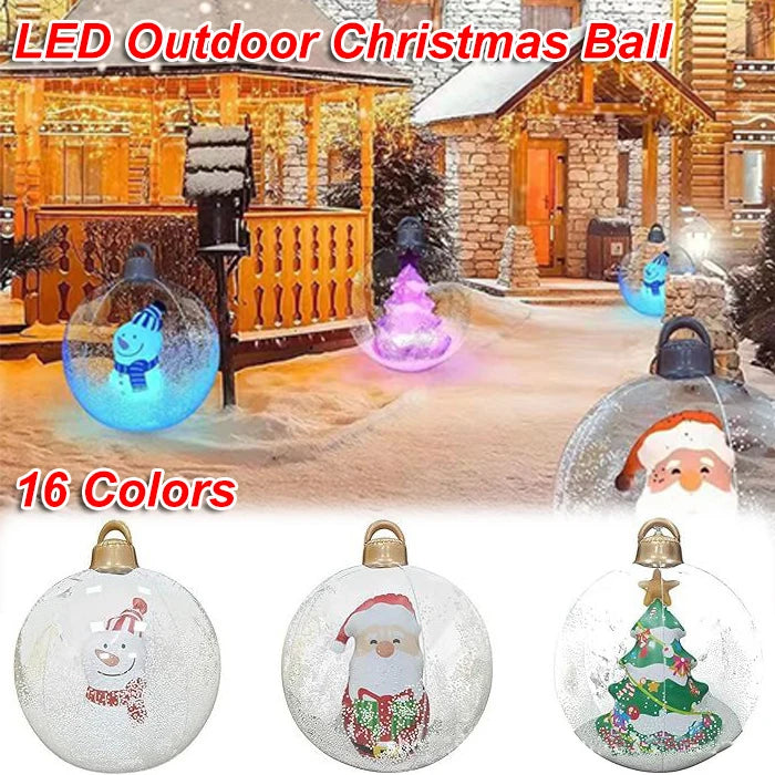 Christmas Inflatable Luminous LED Transparent Ball Decoration Outdoor Indoor Hanging Decor Giant Light Glow Large Balls Balloon