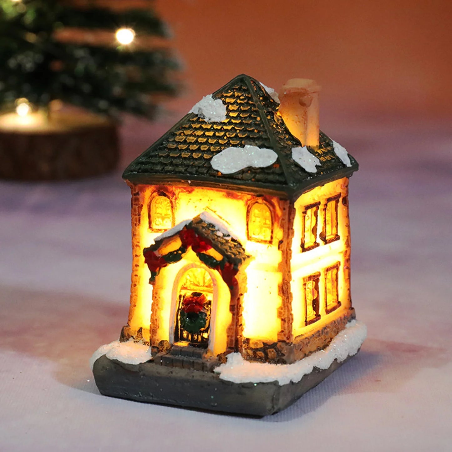 Christmas Houses Christmas Decoration With Lights Room Tabletop Supplies Festive Atmosphere Ornament Holiday Gift