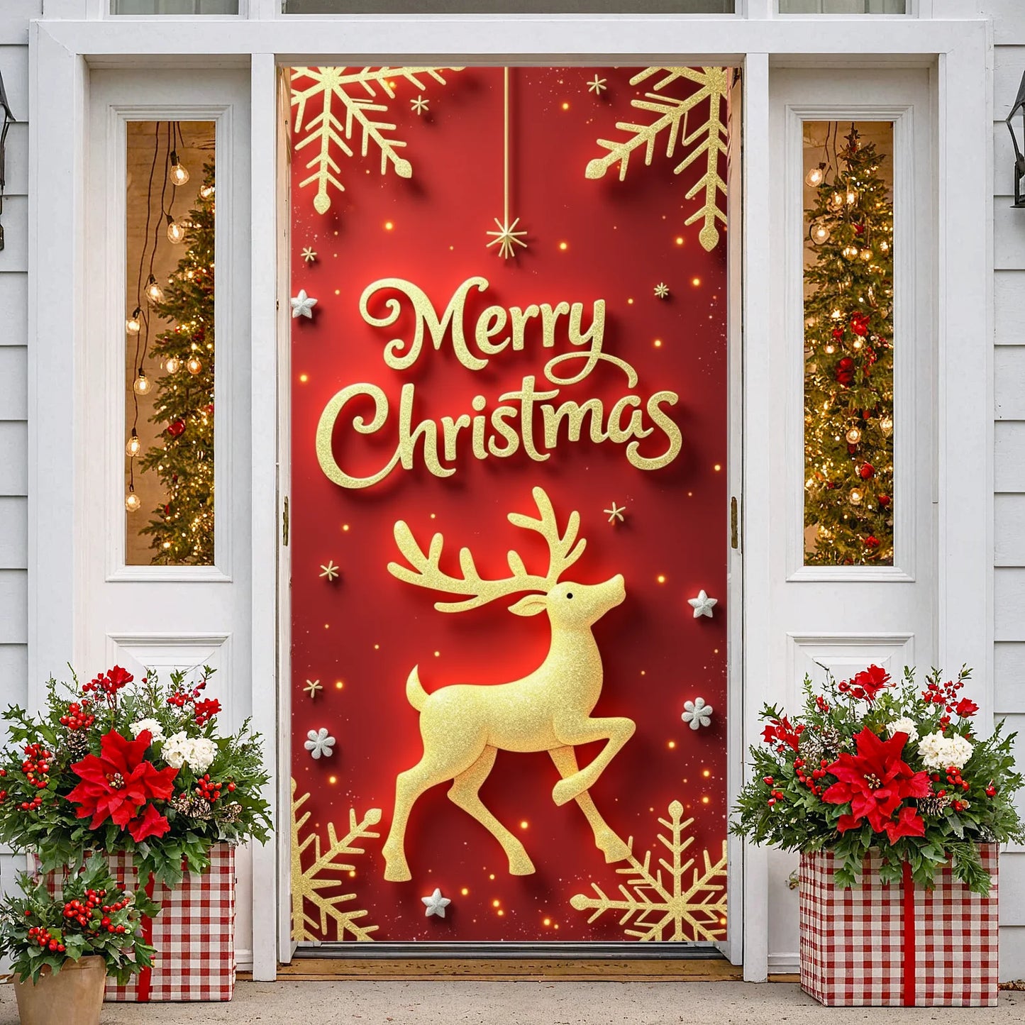 Christmas Hanging Flag Porch Door Banner Christmas Decorations For Home 2025 Ornaments Xmas Gifts Navidad New Year Decor 2026