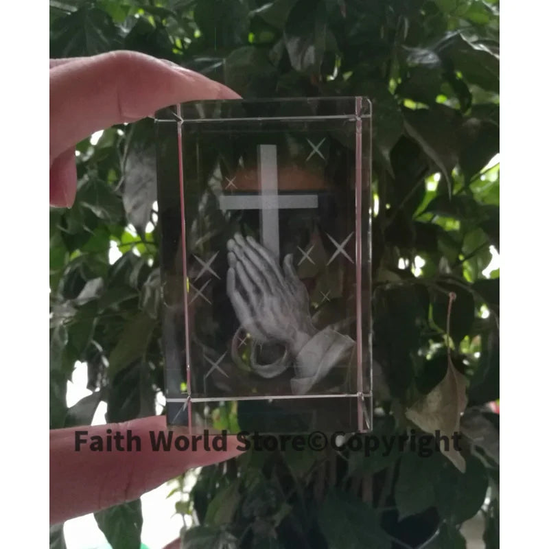 Christianity Catholicism BEST Christmas gift Religious efficacious Pray HOME family Safety Talisman 3D Crystal THE CROSS statue