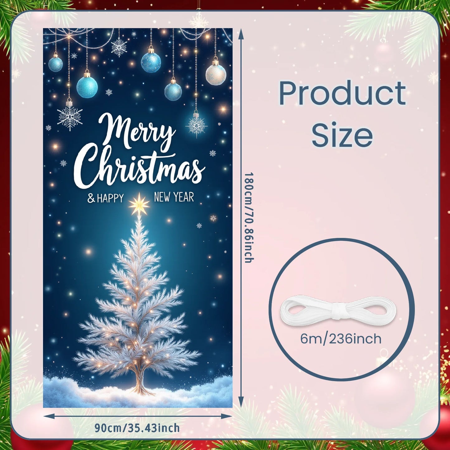 Christmas Hanging Flag Porch Door Banner Christmas Decorations For Home 2025 Ornaments Xmas Gifts Navidad New Year Decor 2026