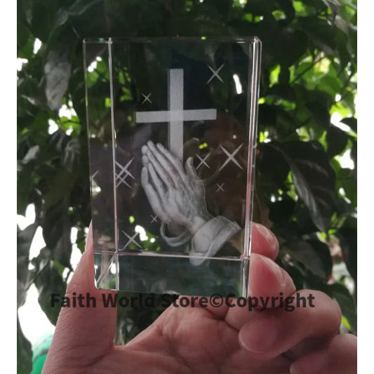 Christianity Catholicism BEST Christmas gift Religious efficacious Pray HOME family Safety Talisman 3D Crystal THE CROSS statue